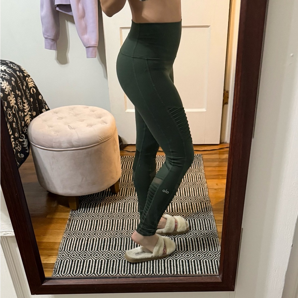 ALO Yoga High-Waist Moto Legging Glossy Hunter Green